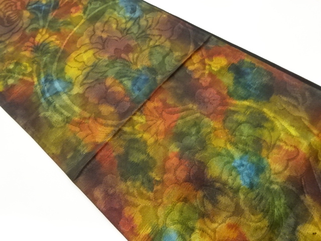 JAPANESE FUKURO OBI / WOVEN FLOWER ARABESQUE